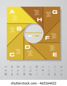 Vector infographic 8 steps round banner template.