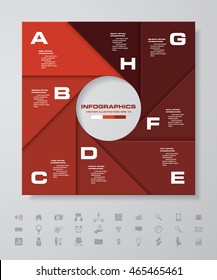 Vector infographic 8 steps round banner template. 