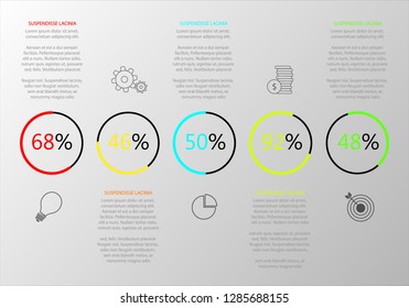 Vector Infographic with analysis graphs and simple icons