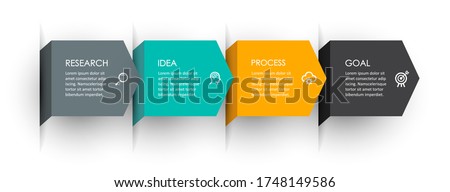 Vector Infographic arrow design with 4 options or steps. Infographics for business concept. Can be used for presentations banner, workflow layout, process diagram, flow chart, info graph