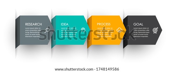 Vector
Infographic arrow design with 4 options or steps. Infographics for
business concept. Can be used for presentations banner, workflow
layout, process diagram, flow chart, info
graph