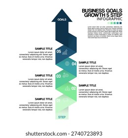 Vector infographic arrow template with 5 steps. Can be used for web design, timeline, diagram, chart, graph, business presentation. vector editable 