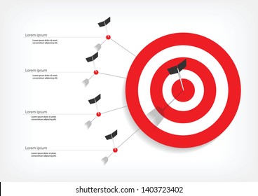 Vector : Infographic of arrows and archery target