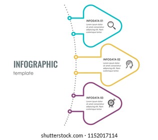 Vector Infographic arrows design with icons and 3 options or steps. Infographics for business concept. Can be used for presentations banner, workflow layout, process diagram, flow chart, info graph