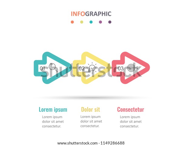 Vector Infographic Arrows Design Icons 3 Stock Vector (Royalty Free ...