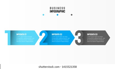 Vector infographic arrows design with number layout. Business template with 3 options or steps.