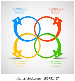 Vector infographic with arrows, four colors, rotation, place for your text 