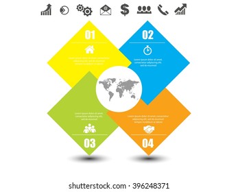Vector infographic banner with set of icons and place for text eps10