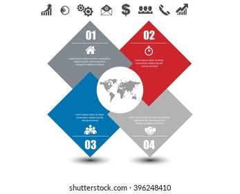 Vector infographic banner with set of icons and place for text eps10