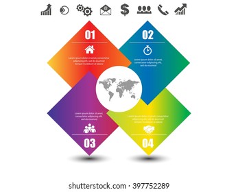 Vector infographic banner with set of icons and place for text eps10