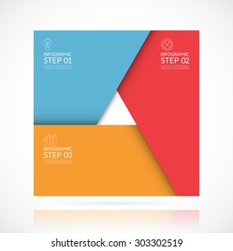 Vector infographic banner template. Can be used for graph, cycling diagram,  chart, workflow or graphic layout, number options, web design. Business concept with 3 steps, parts, options
