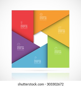Vector infographic banner template. Can be used for graph, cycling diagram, chart, workflow or graphic layout, number options, web design. Business concept with 6 steps, parts, options