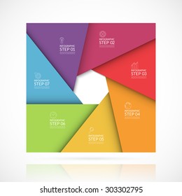 Vector infographic banner template. Can be used for graph, cycling diagram,  chart, workflow or graphic layout, number options, web design. Business concept with 7 steps, parts, options