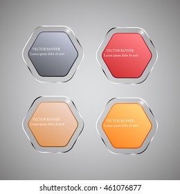 Vector infographic. banners set.Glass