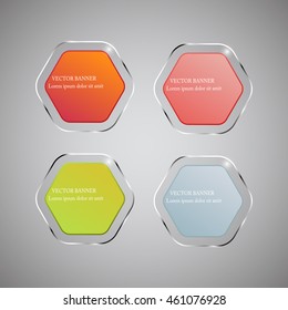 Vector infographic. banners set.Glass