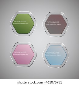 Vector infographic. banners set.Glass