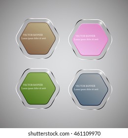 Vector infographic. banners set.Glass