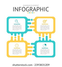 vector infographic block process diagram template block. used for process diagram, presentation, working flow, information layout, banner, chart, and graph.