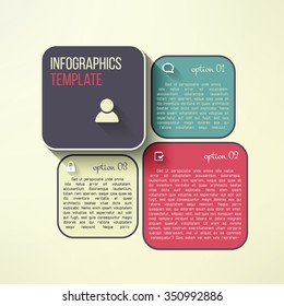 Vector infographic boards in modern flat design. Web page layout template.