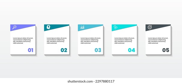 Vector infographic business concept, five step graphic and business icon