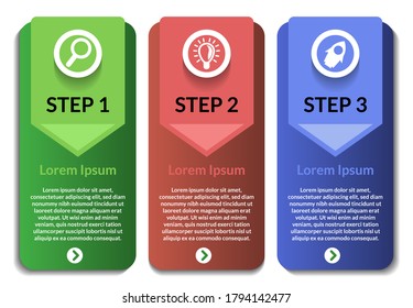Vector infographic business concept for website landing page graphic , number data presentation, advertising marketing team, isolated step sign