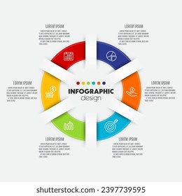 Vector infographic business data process diagram design element. Template for presentation.