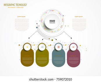 Vector infographic business design template, integrated circles. Business concept with options. For content, diagram, flowchart, steps, parts, timeline infographics, workflow layout,chart,illustration