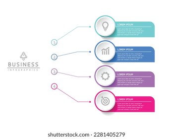 Vector infographic business presentation template connected with 4 options