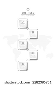 Vector infographic business presentation template connected with 5 options