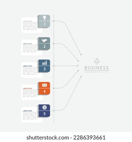Vector infographic business presentation template connected with 5 options