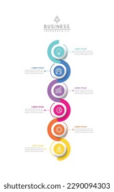 Plantilla de presentación de negocios de infografía vectorial con interconexión circular con 6 opciones.