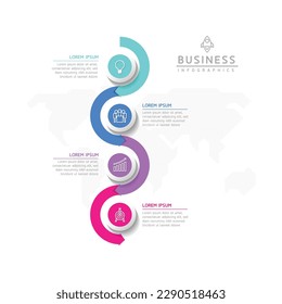 Vector infographic business presentation template connected with 4 options