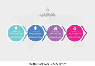 Vector infographic business presentation template with circular interconnection with 4 options.