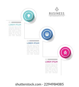 Vector infographic business presentation template with circular interconnection with 3 options.