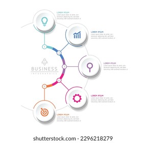 Plantilla de presentación de negocios de infografía vectorial con interconexión circular con 5 opciones.