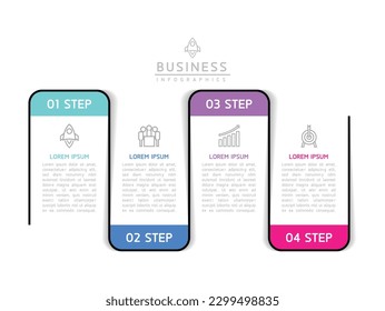 Vector infographic business presentation template connected with 4 options