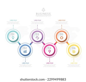 Plantilla de presentación de negocios de infografía vectorial con interconexión circular con 6 opciones.