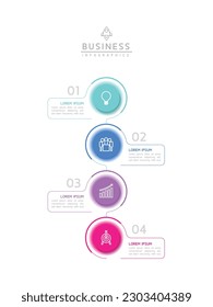 Vector infographic business presentation template with circular interconnection with 4 options.