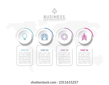 Vector infographic business presentation template connected with 4 options