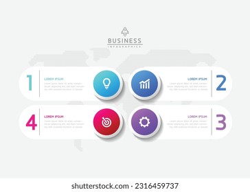 Vector infographic business presentation template with circular interconnection with 4 options.