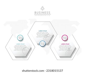 Vector infographic business presentation template connected with 3 options