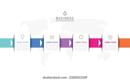 Plantilla de presentación de negocios de infografía vectorial conectada con 5 opciones
