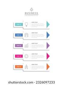 Vector infographic business presentation template connected with 5 options