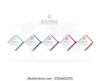 Vector infographic business presentation template connected with 5 options