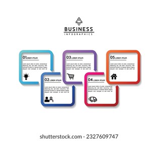 Vector infographic business presentation template connected with 5 options