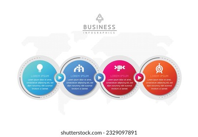 Plantilla de presentación de negocios de infografía vectorial con interconexión circular con 4 opciones.