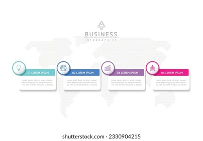 Vector infographic business presentation template connected with 4 options