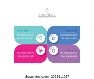 Vector infographic business presentation template connected with 4 options