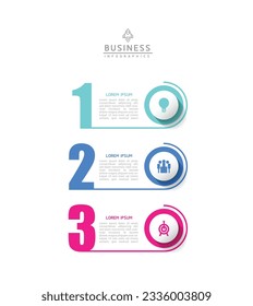 Plantilla de presentación de negocios de infografía vectorial con interconexión circular con 3 opciones.