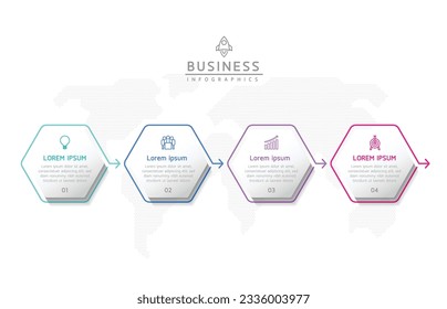 Vector infographic business presentation template connected with 4 options